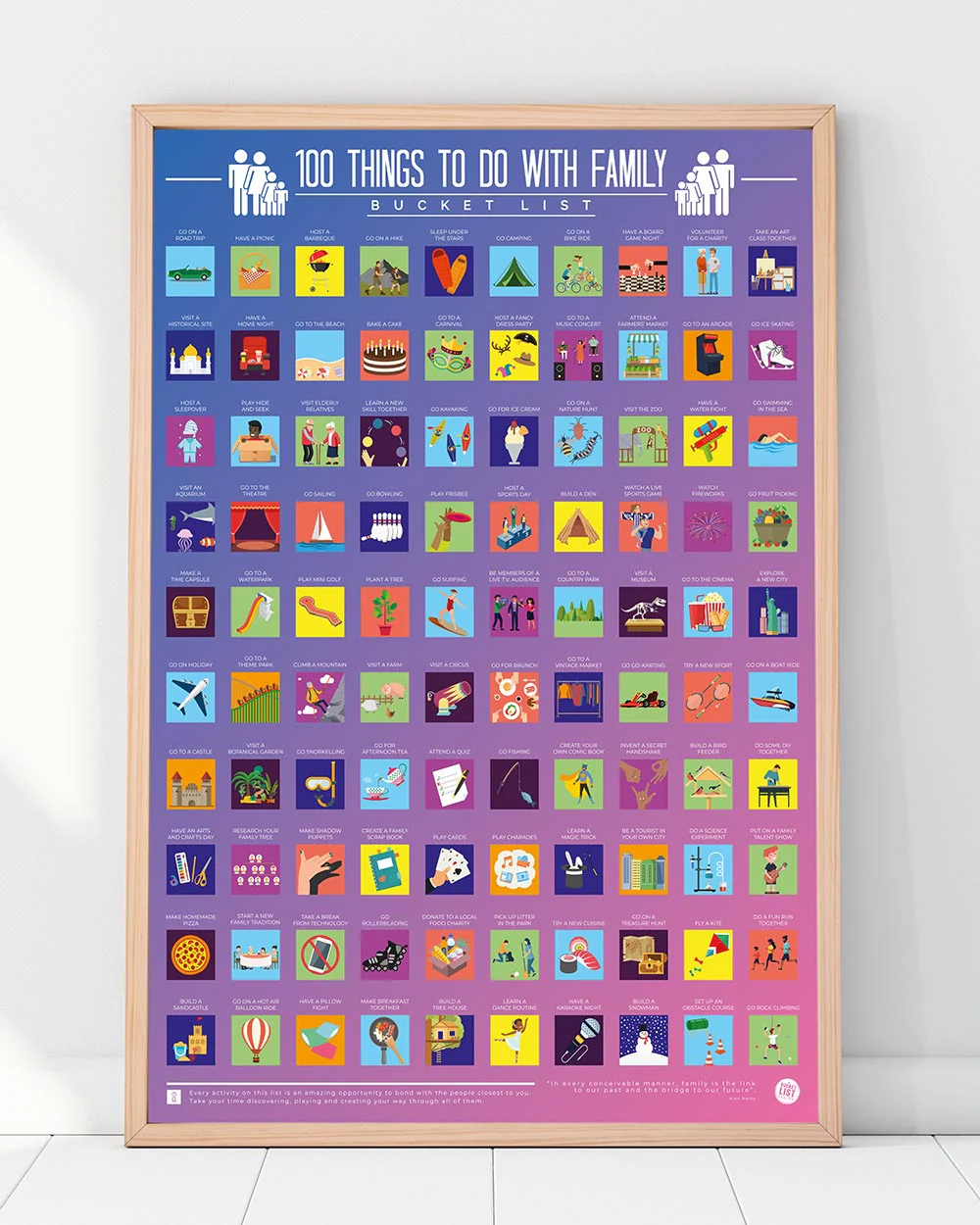 100 Things To Do With Family Bucket List Scratch Off Poster - Image 4