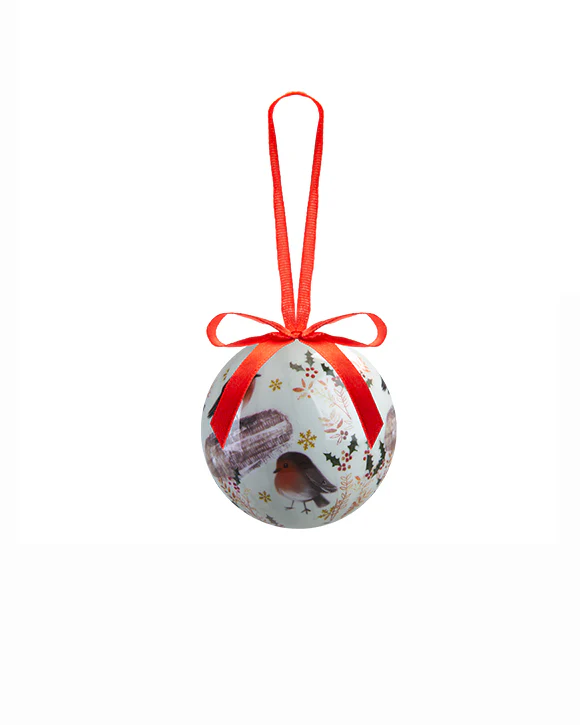 12PC Christmas Bauble Set Gift Boxed Red Robin - Image 3