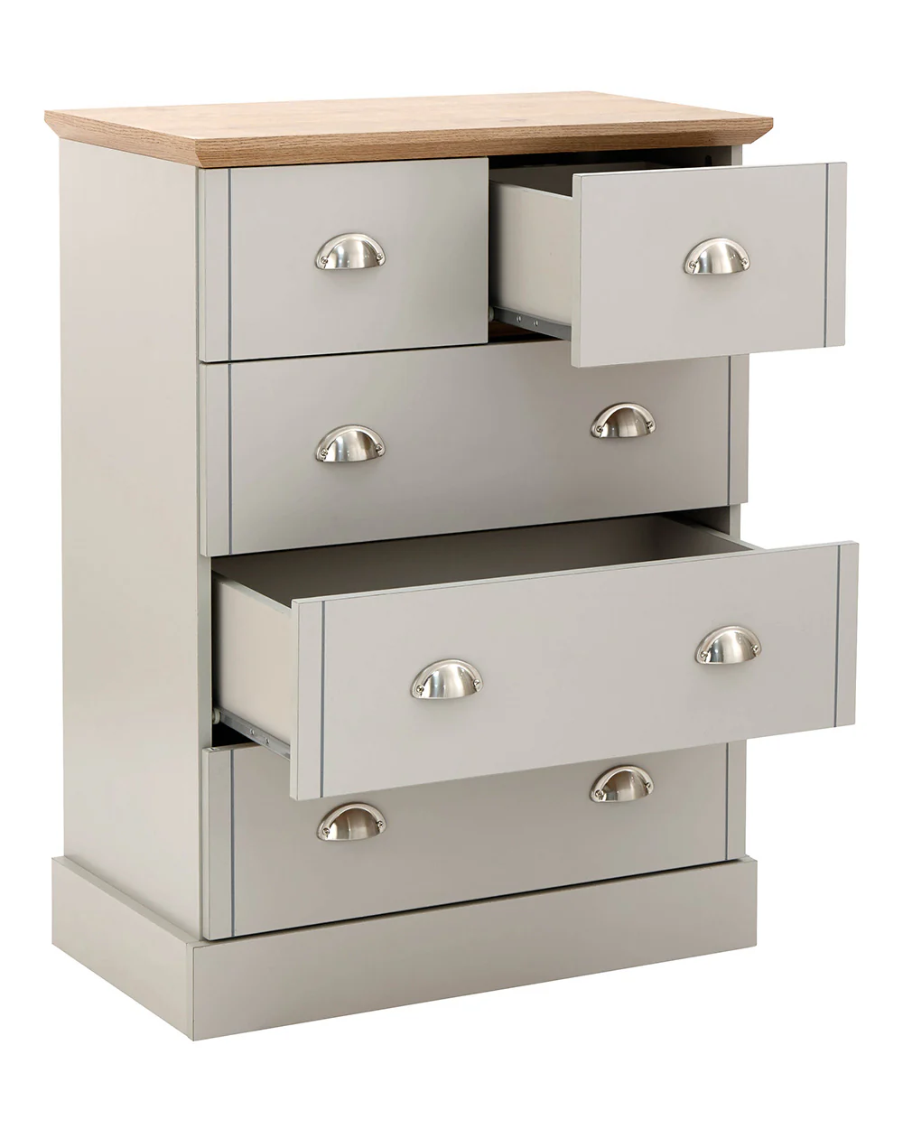 Kendal 2 + 3 Chest Of Drawers Grey With Oak Effect - Image 8