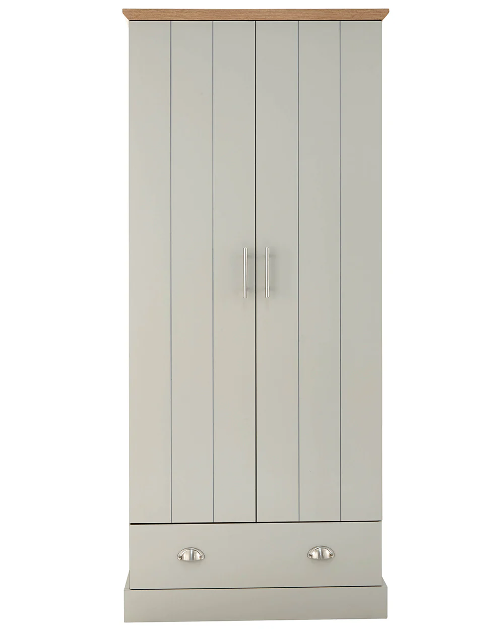Kendal 2 Door Wardrobe with 1 Drawer Grey - Image 4