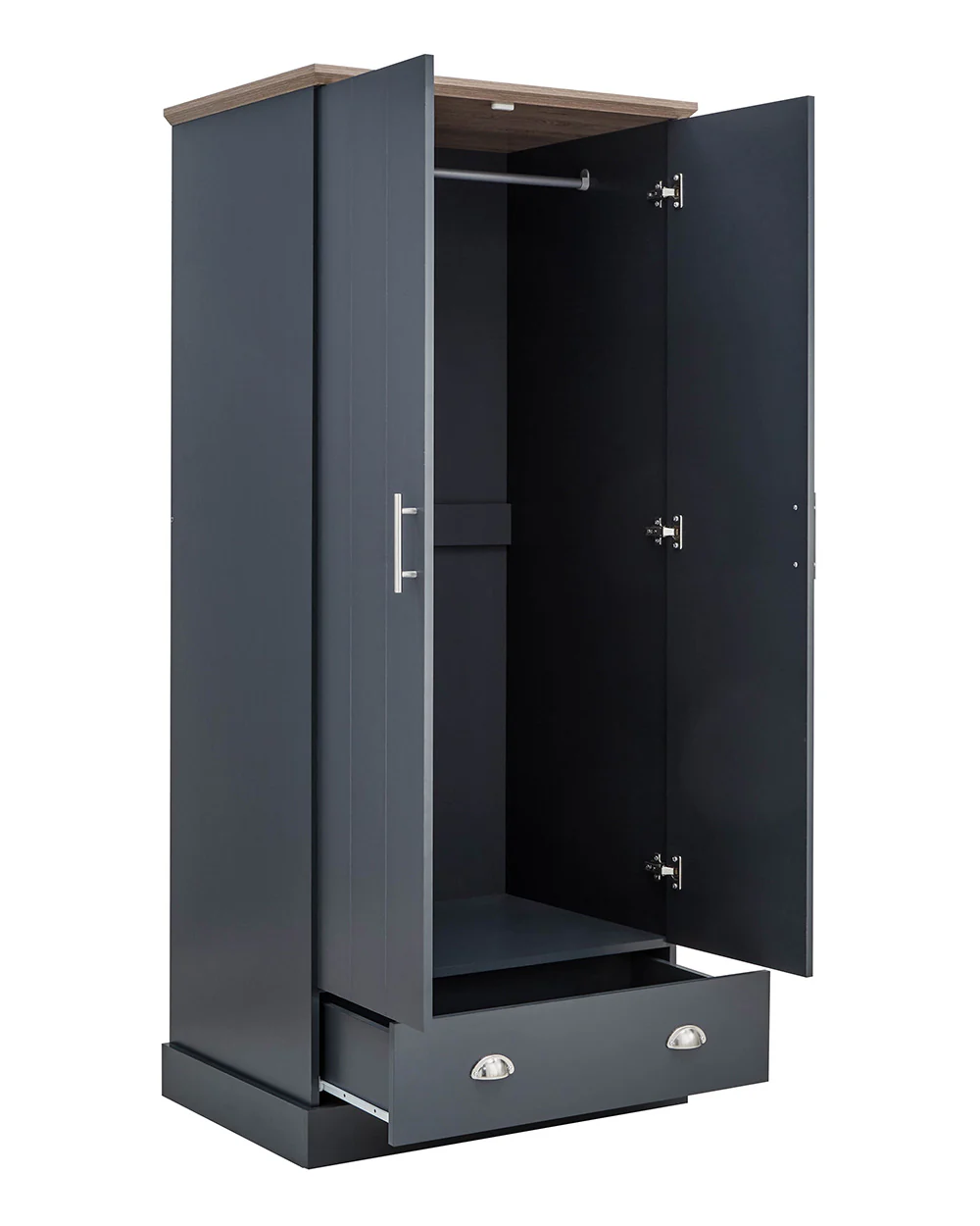 Kendal 2 Door Wardrobe with 1 Drawer Slate Blue - Image 19