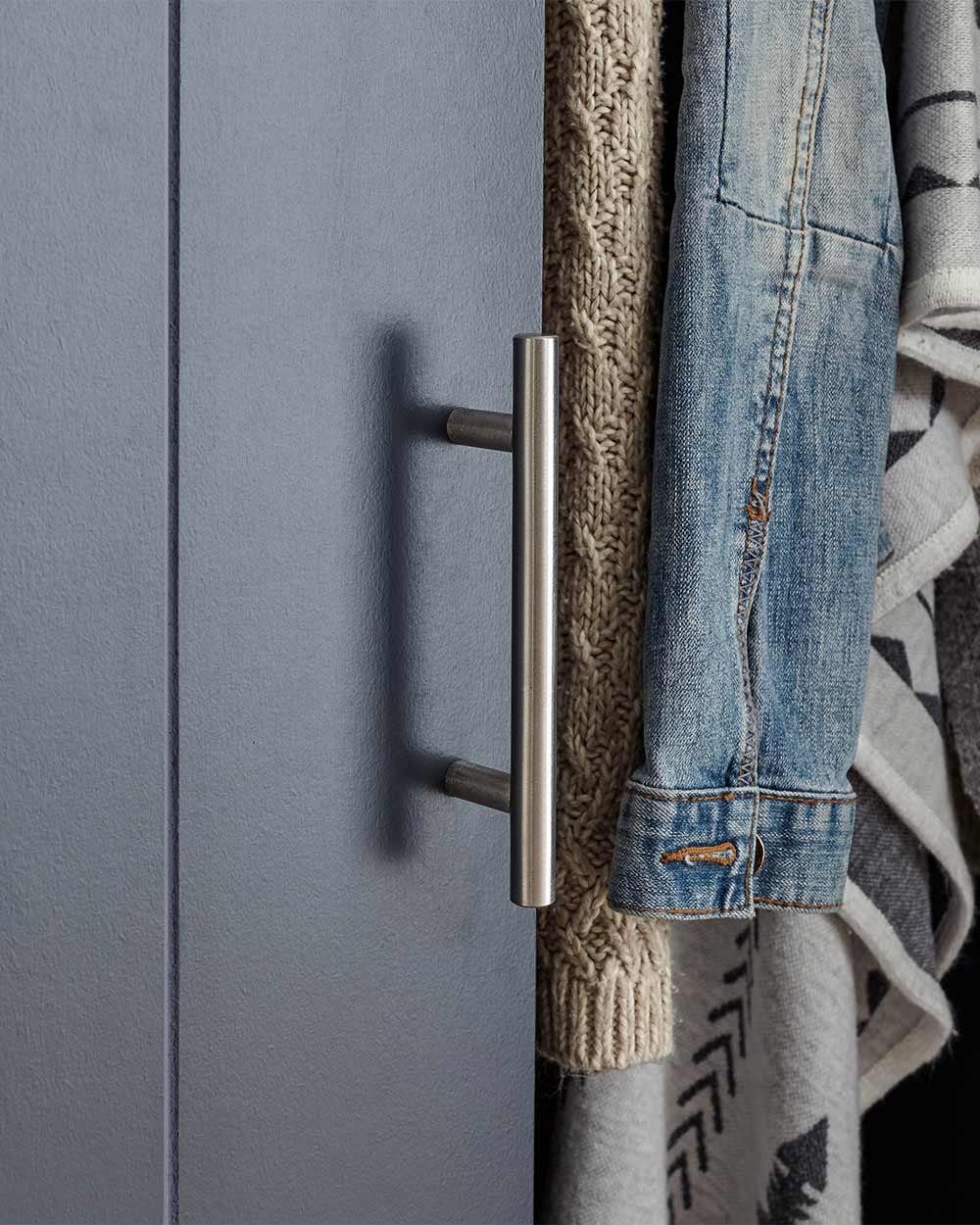 Kendal 2 Door Wardrobe with 1 Drawer Slate Blue - Image 7