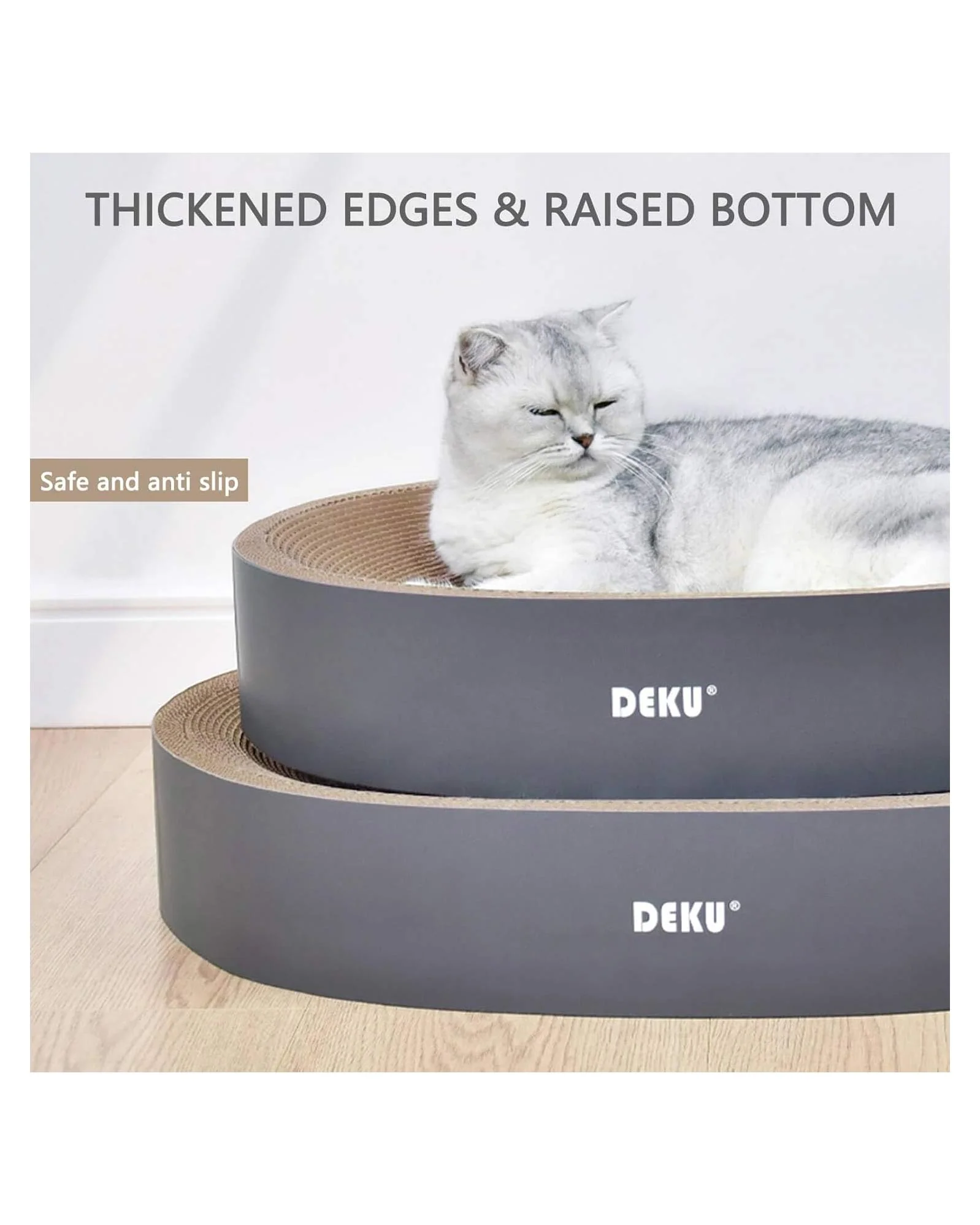 2 in 1 Cat Scratch Bed  Round Corrugated Cardboard Refill 50cm - Image 5