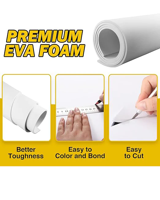2-Pack White EVA Craft Foam Sheets 4mm Thick 35.5''x59'' - Image 3