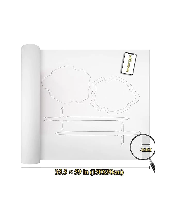 2-Pack White EVA Craft Foam Sheets 4mm Thick 35.5''x59'' - Image 4