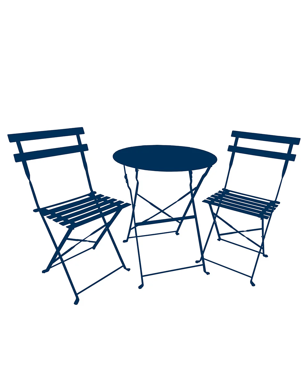 2 Seater Metal Bistro Set Folding Blue