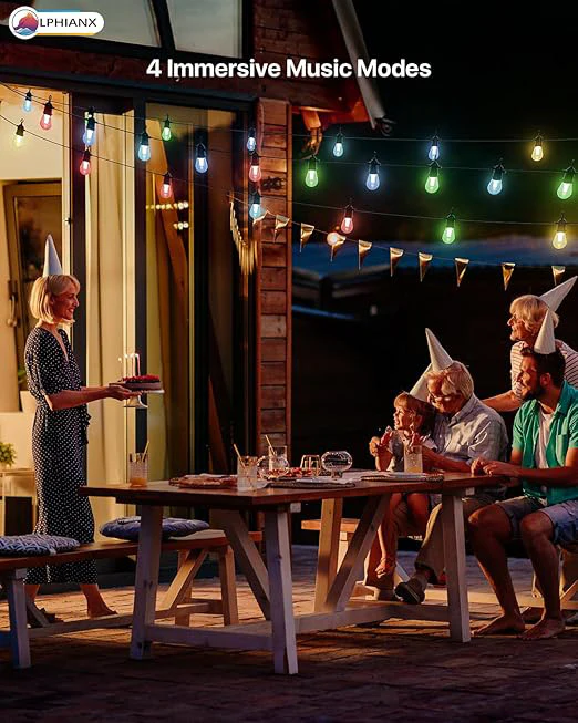 15 LED Outdoor String Lights with Remote APP Control 49FT - Image 5