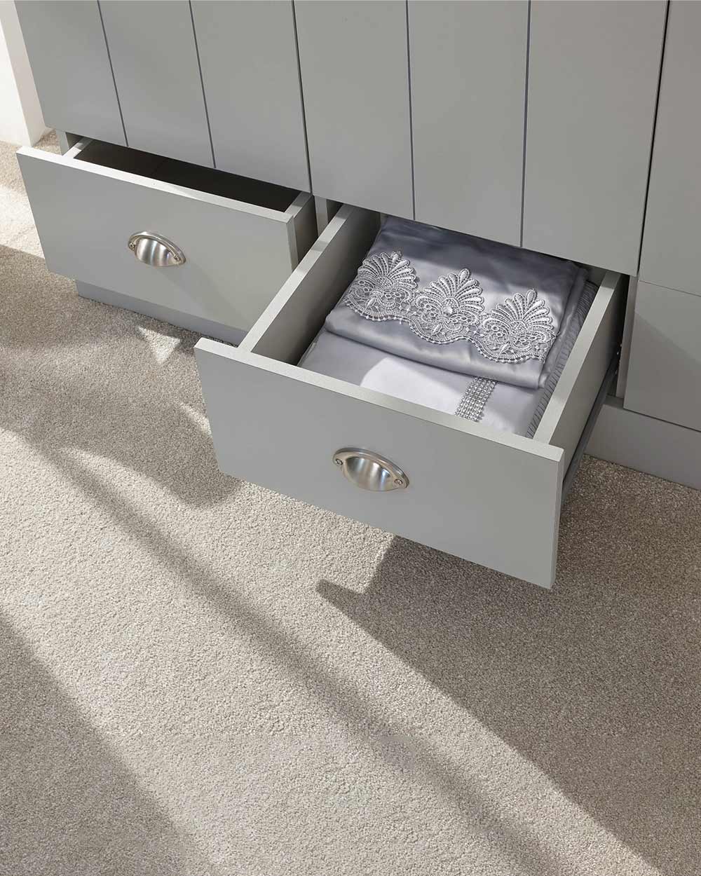 Kendal 3 Door Wardrobe With 3 Drawers, Grey - Image 5