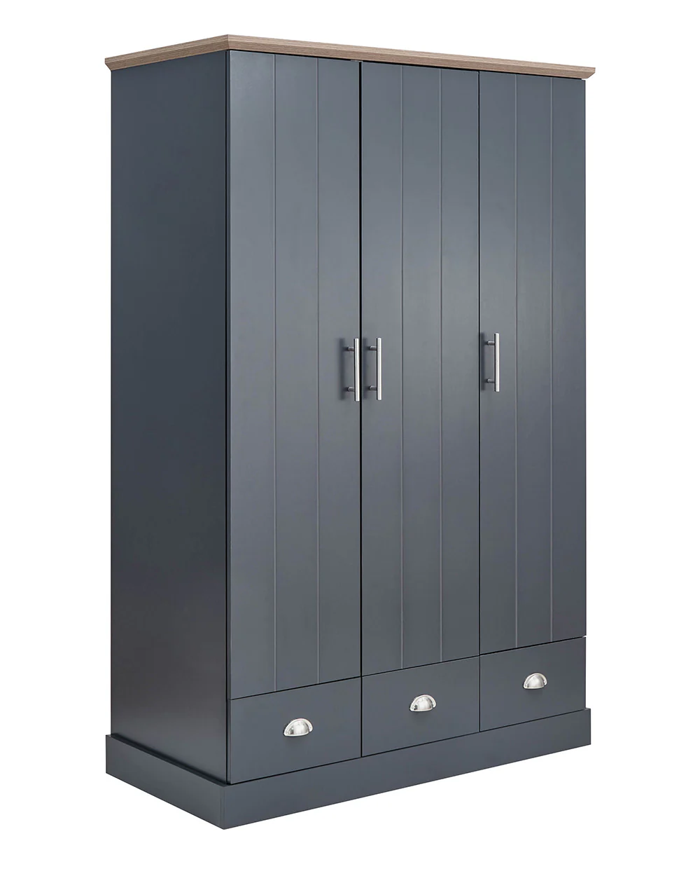 Kendal 3 Door Wardrobe With 3 Drawers, Slate Blue - Image 13