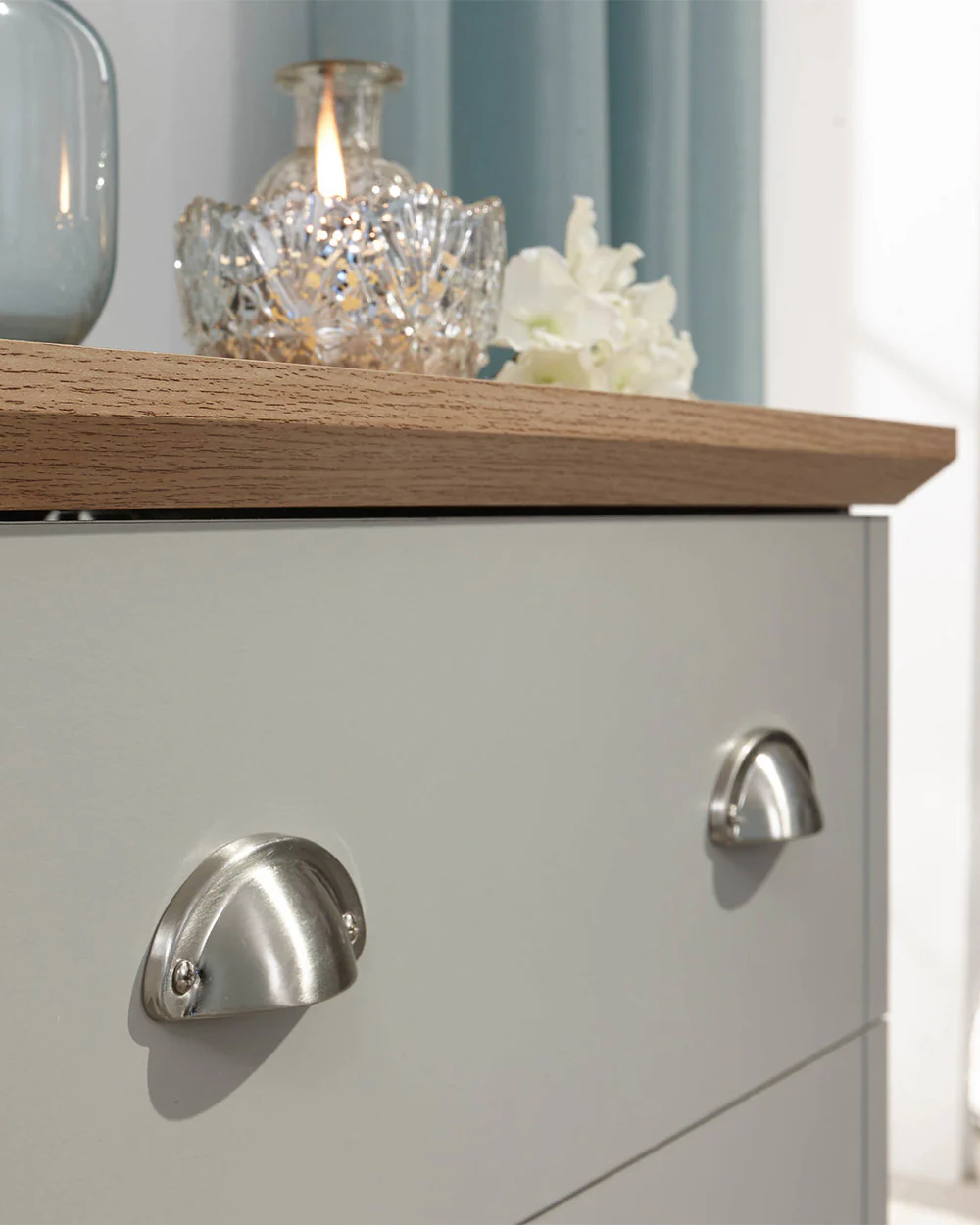 Kendal 3 Drawer Chest Of Drawers, Grey - Image 3