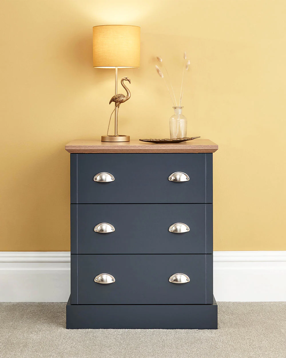 Kendal 3 Drawer Chest Of Drawers, Slate Blue - Image 12