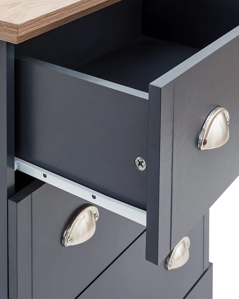 Kendal 3 Drawer Chest Of Drawers, Slate Blue - Image 13