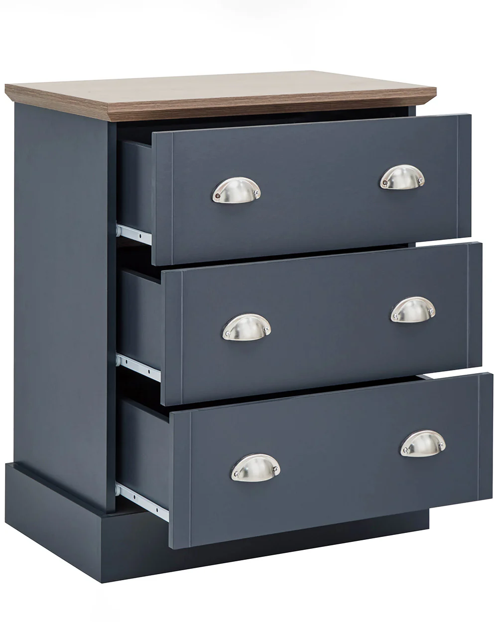 Kendal 3 Drawer Chest Of Drawers, Slate Blue - Image 6