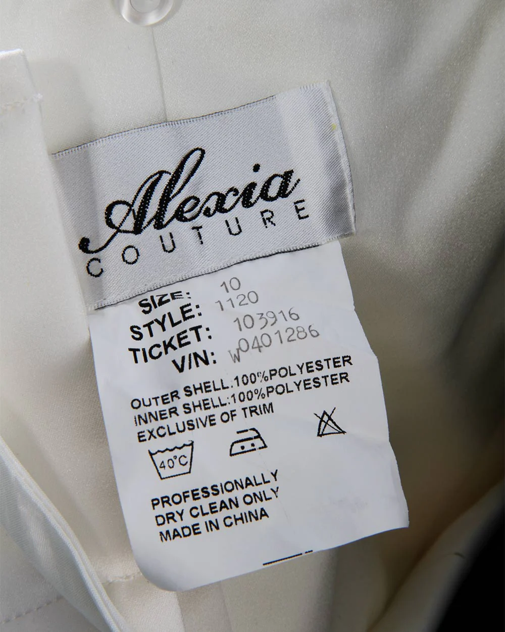 Alexia Couture Ivory A Line Wedding Dress Size 10 - Image 12