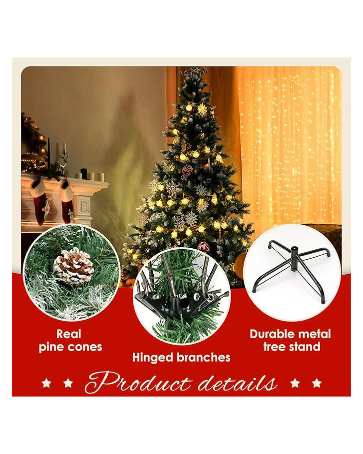 Artificial Christmas Tree 4ft Metal Stand Snow Flocked - Image 3