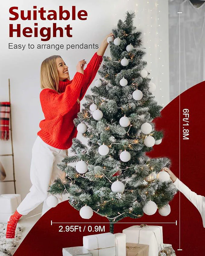 Artificial Christmas Tree 6ft  Metal Stand  Snow Flocked - Image 2