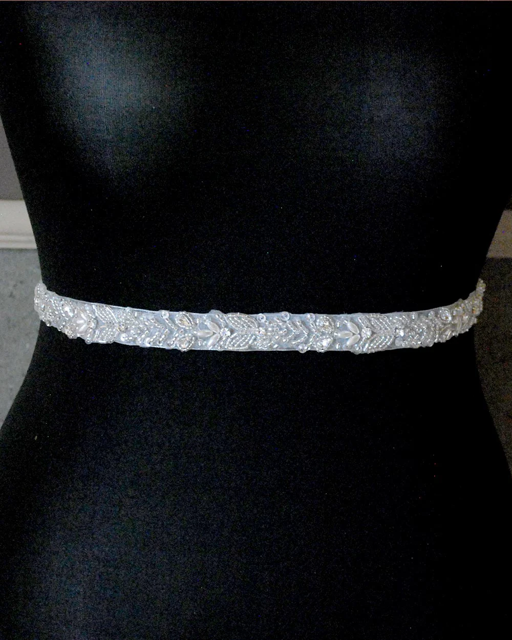 Beaded Wedding Belt Beautiful Leaf Detail - Image 4