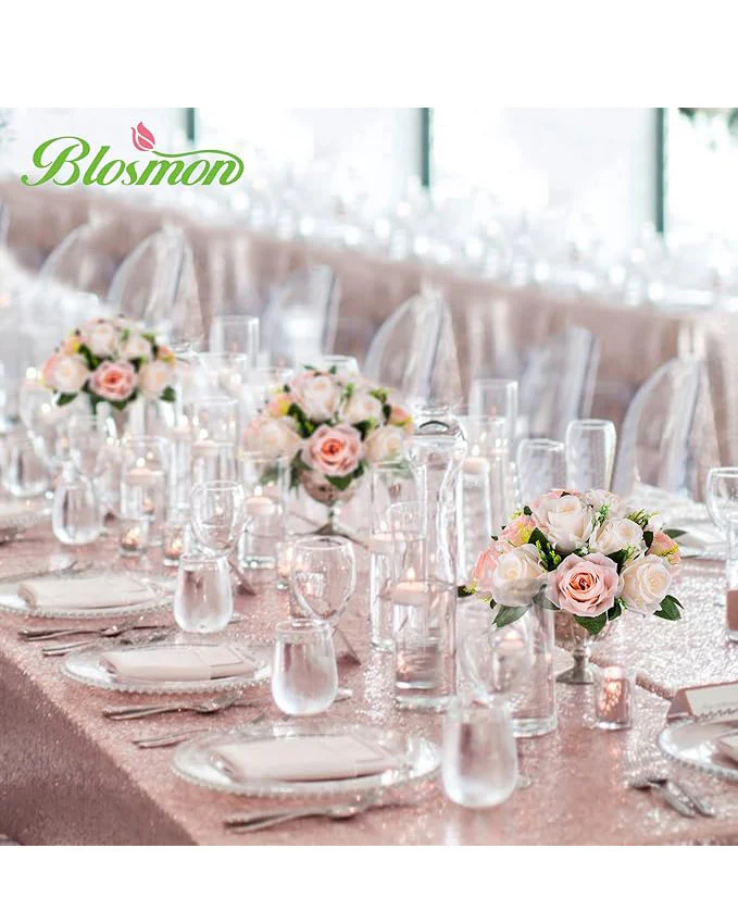 BLOSMON Artificial Flower Centrepieces 6pcs Blush Cream