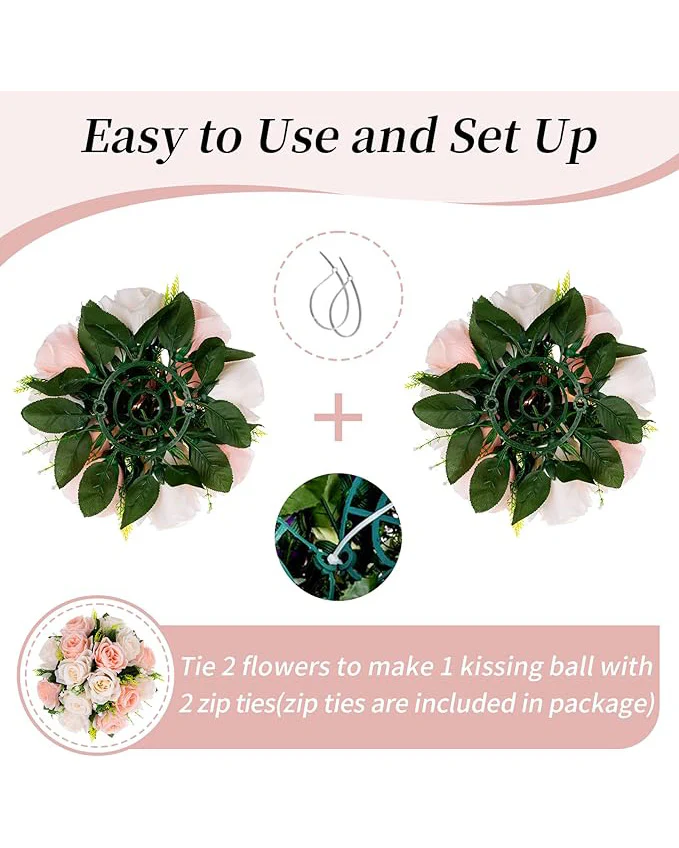 BLOSMON Artificial Flower Centrepieces 6pcs Blush Cream - Image 4
