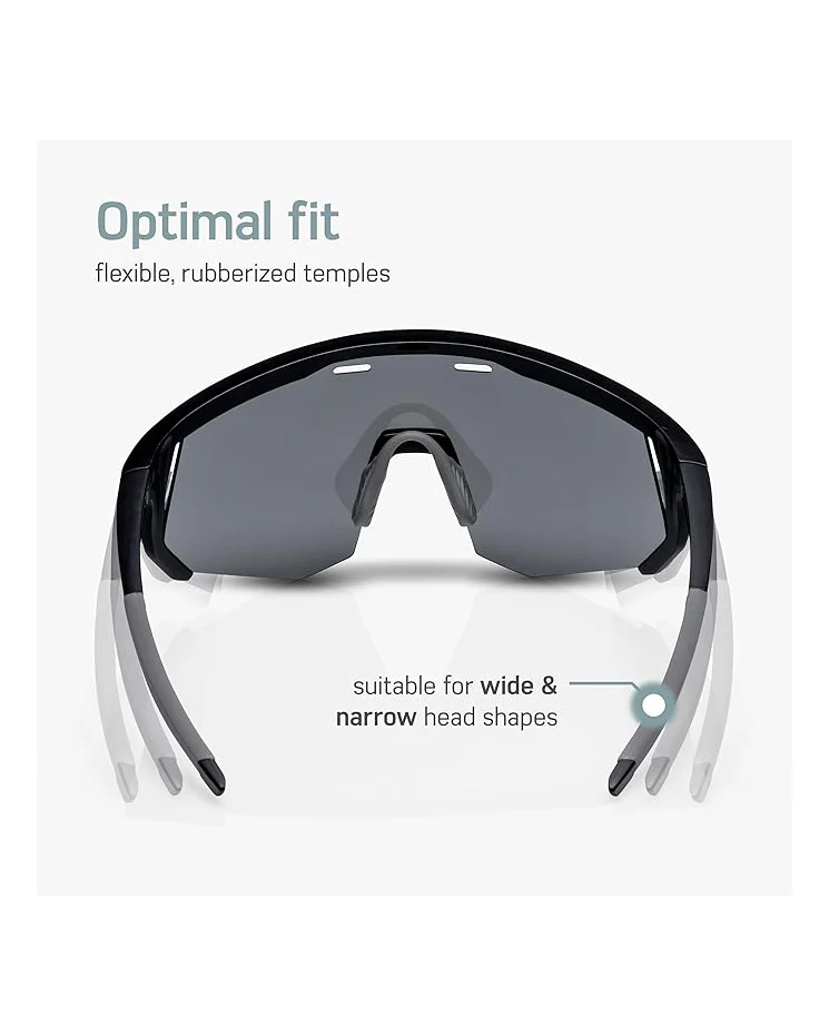 Borgen Cycling Sunglasses with Changeable Lenses Black - Image 4
