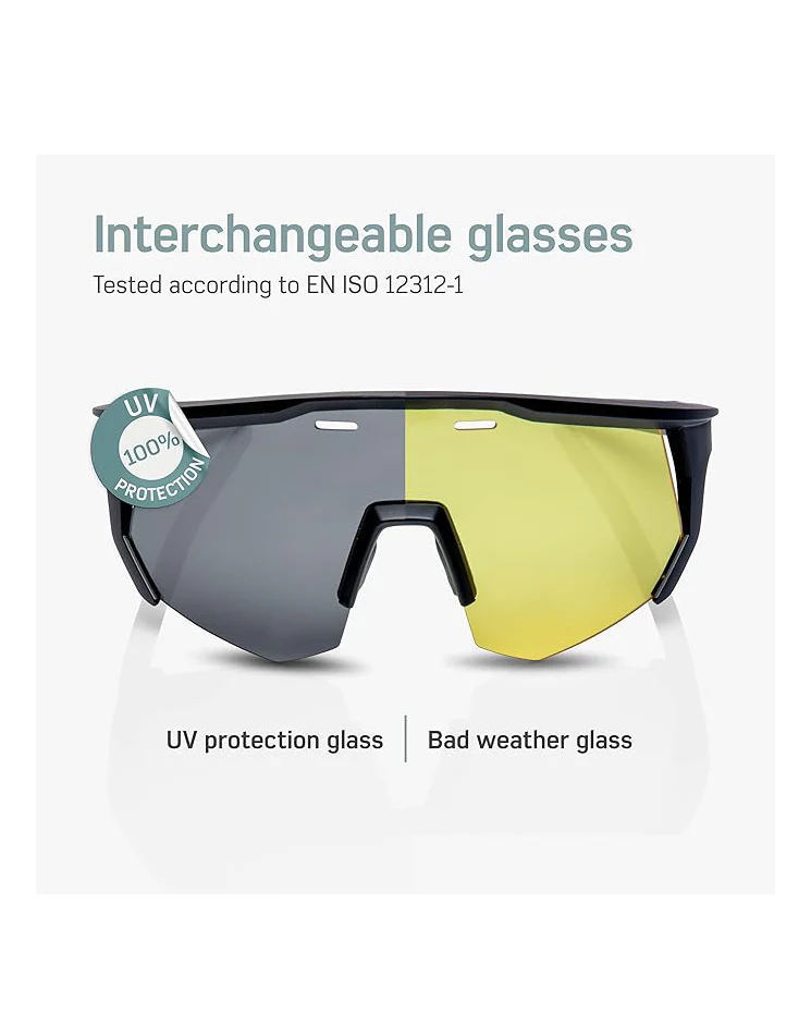 Borgen Cycling Sunglasses with Changeable Lenses Black - Image 5