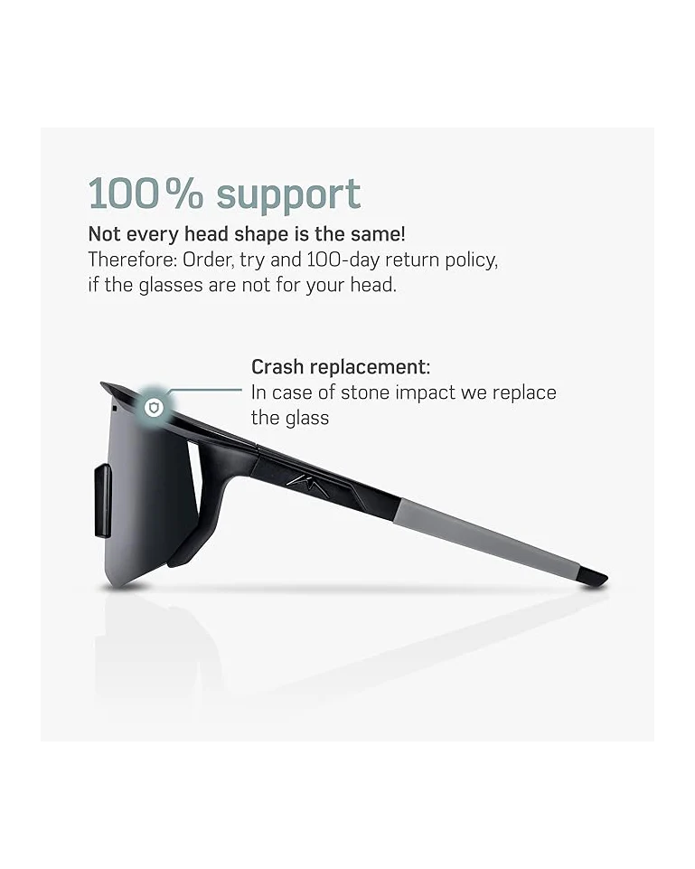 Borgen Cycling Sunglasses with Changeable Lenses Black - Image 7