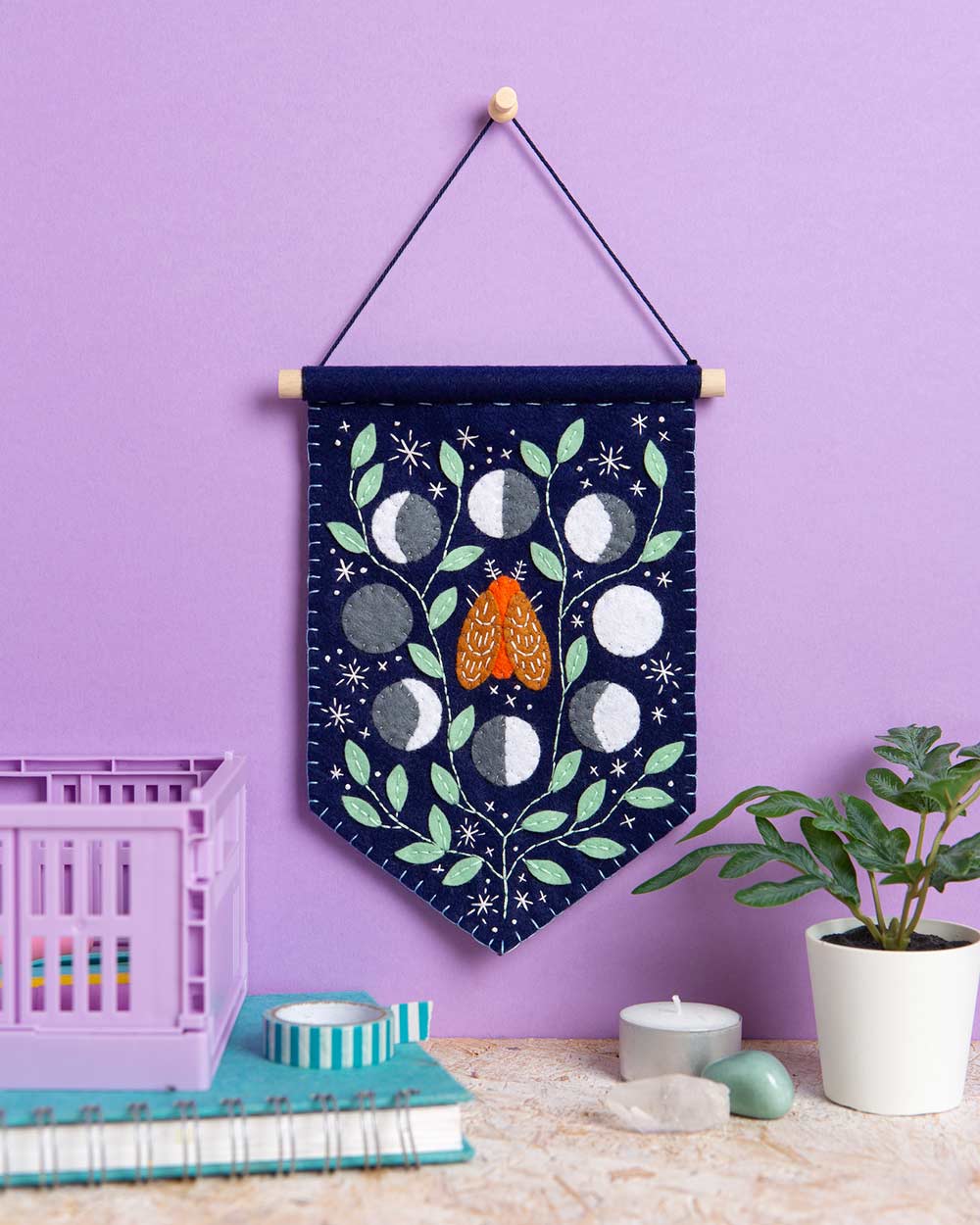 Celestial Pennant Felt Craft Kit Wall Hanging Embroidery - Image 3
