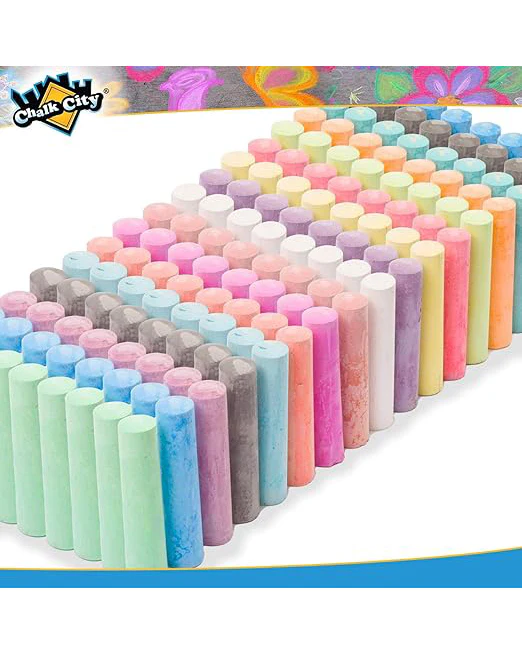 Chalk City Jumbo Chalks 17 Colours 136 Pieces for Kids - Image 3