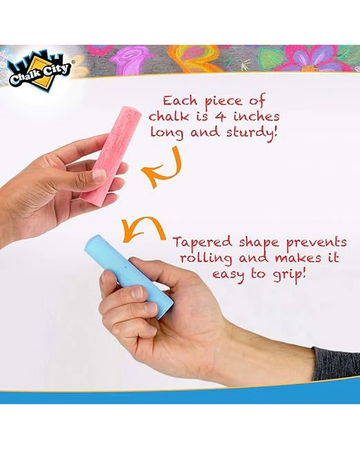 Chalk City Jumbo Chalks 17 Colours 136 Pieces for Kids - Image 6