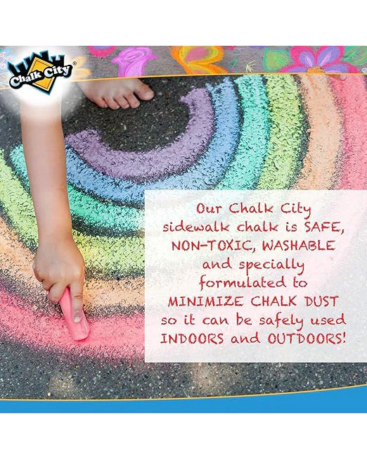 Chalk City Jumbo Chalks 17 Colours 136 Pieces for Kids - Image 7