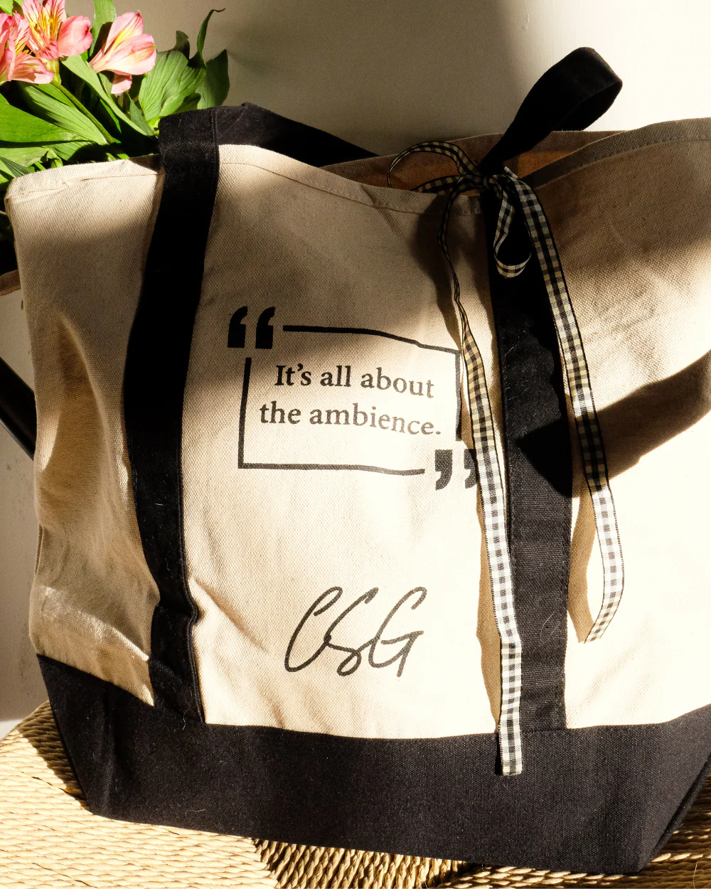 Sue Ryder x Charity Shop Girl Tote Bag Natural Black 100% Cotton - Image 3