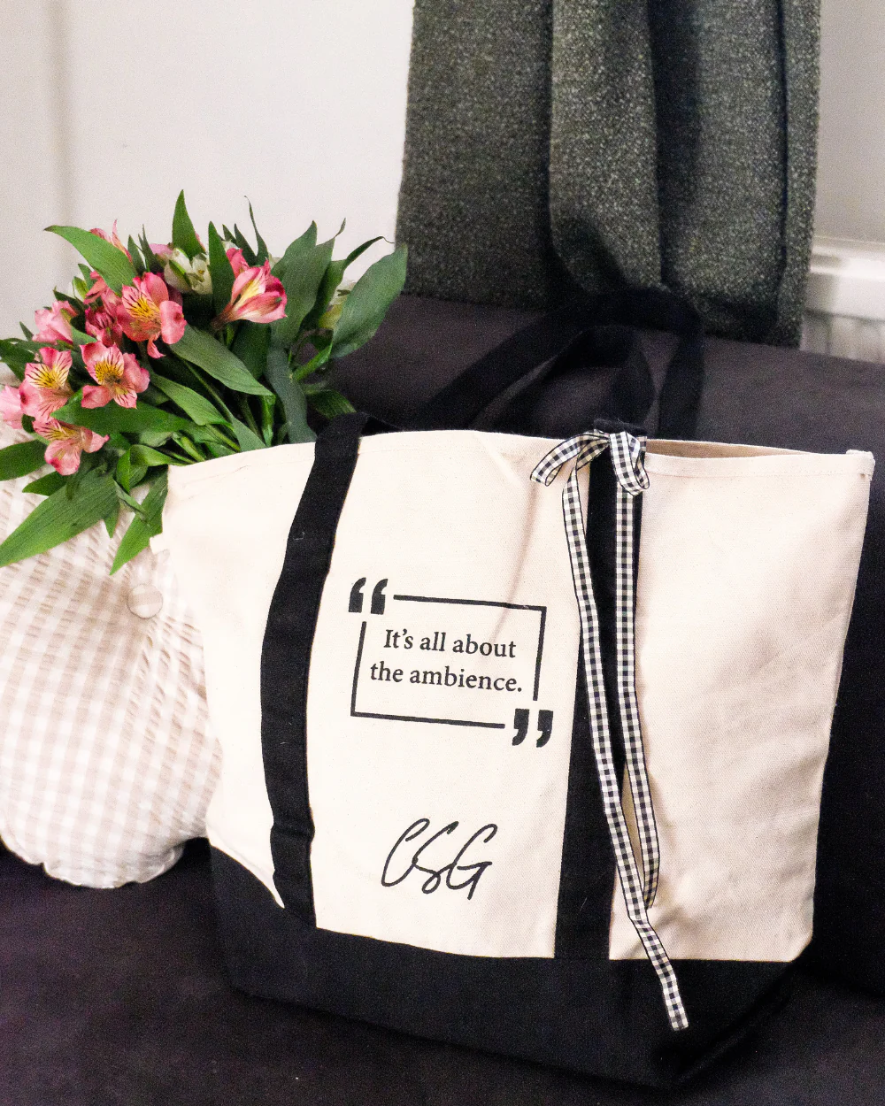 Sue Ryder x Charity Shop Girl Tote Bag Natural Black 100% Cotton - Image 7
