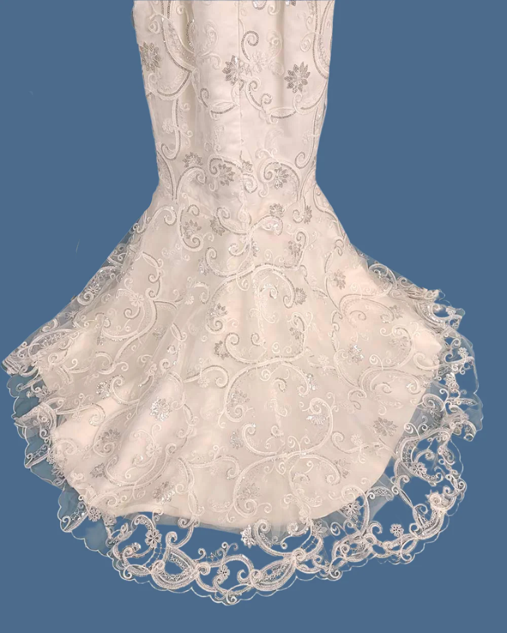 Charlotte Balbier White Fitted Fish Tail Illusion Wedding Dress Size 6 - Image 8
