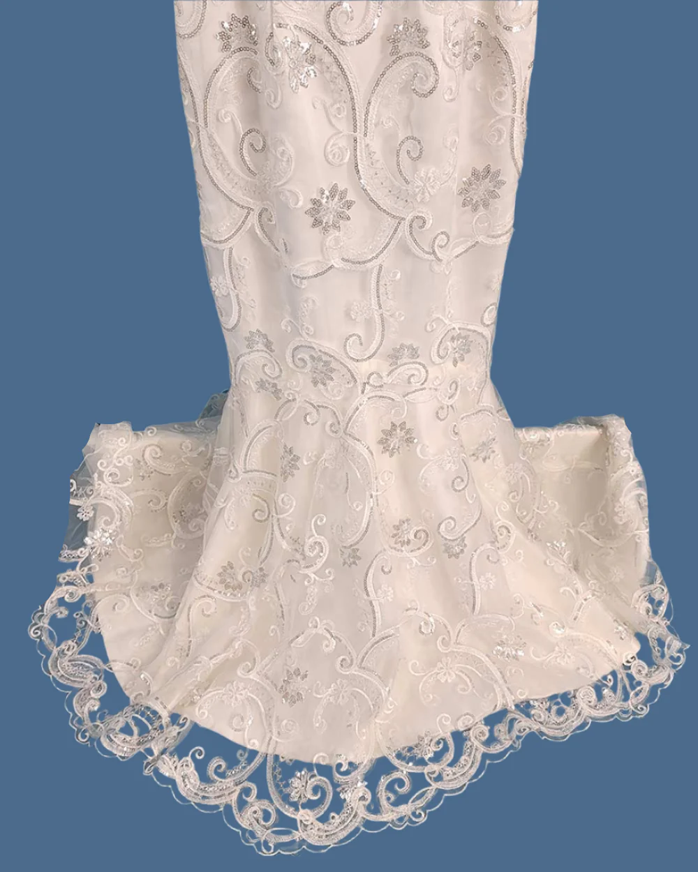 Charlotte Balbier White Fitted Fish Tail Illusion Wedding Dress Size 6 - Image 9