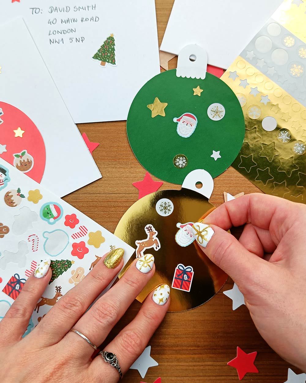 Christmas Card Making Kit Bauble Design