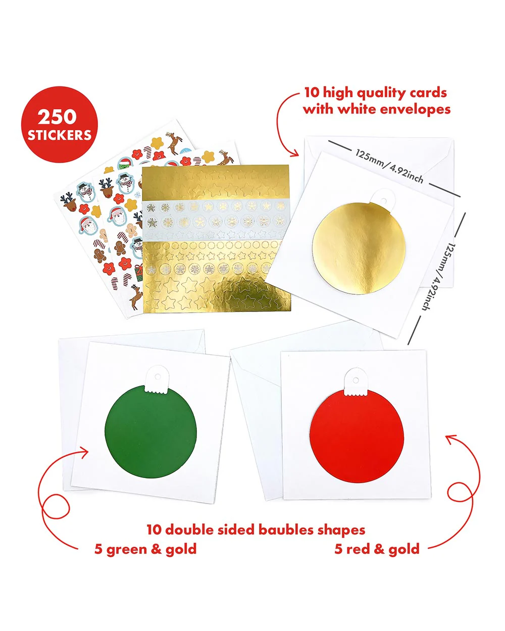 Christmas Card Making Kit Bauble Design - Image 4
