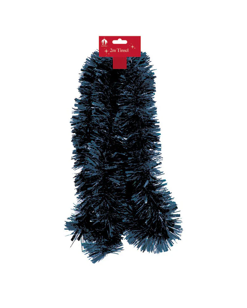 Christmas Tinsel Navy Blue 2m