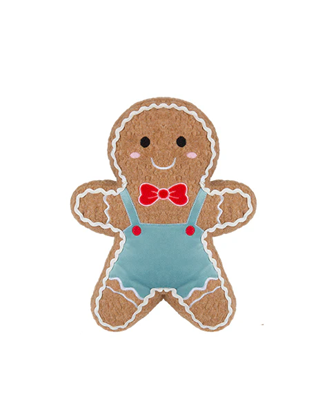 Christmas Door Stop Gingerbread with Blue Dungarees 27cm