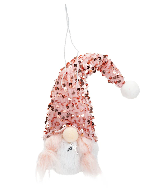 Christmas Gonk with Plaits Hanging Decoration  11" Pink