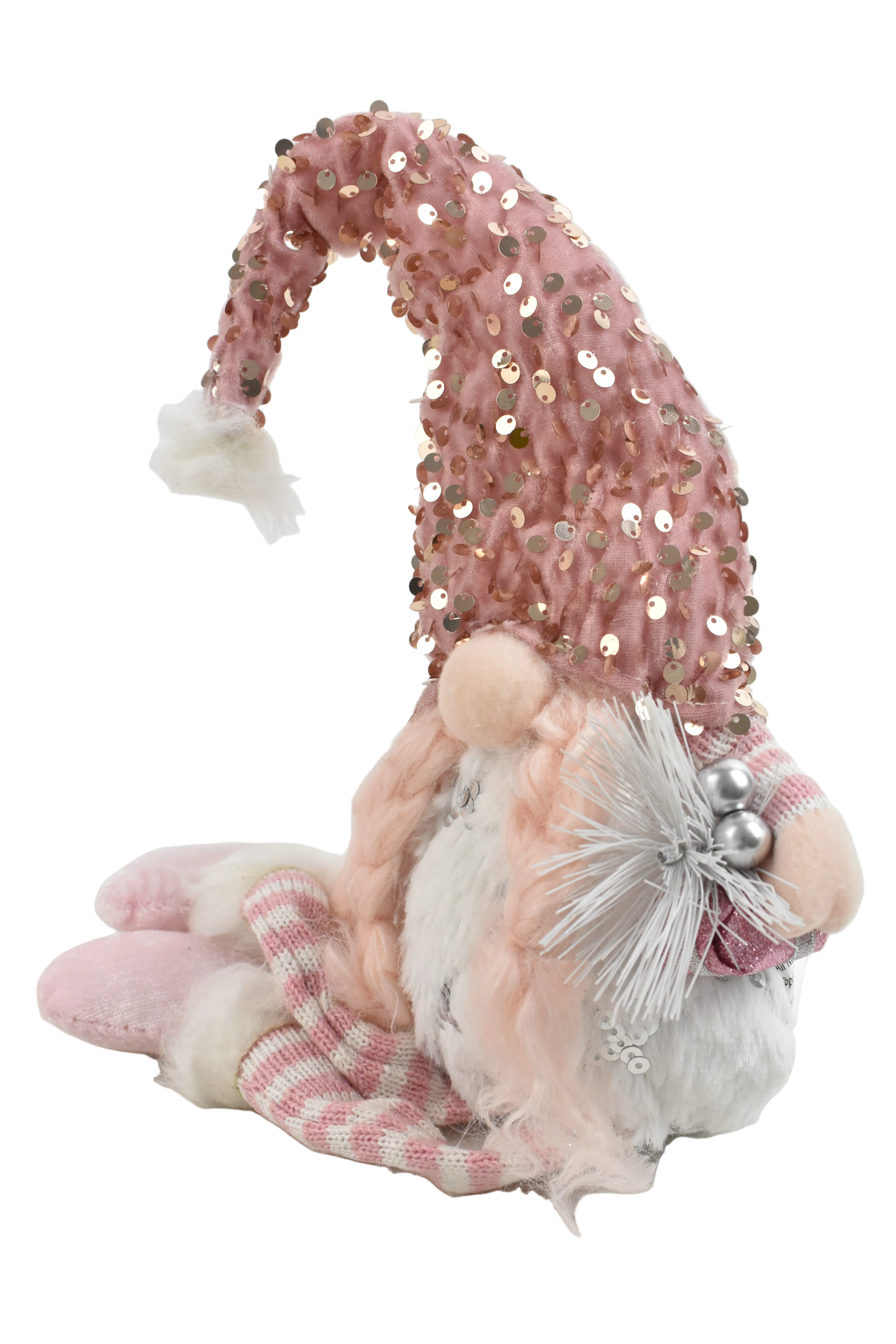 Christmas Sitting Gonk With Dangling Legs Plaits Pink 21" - Image 2