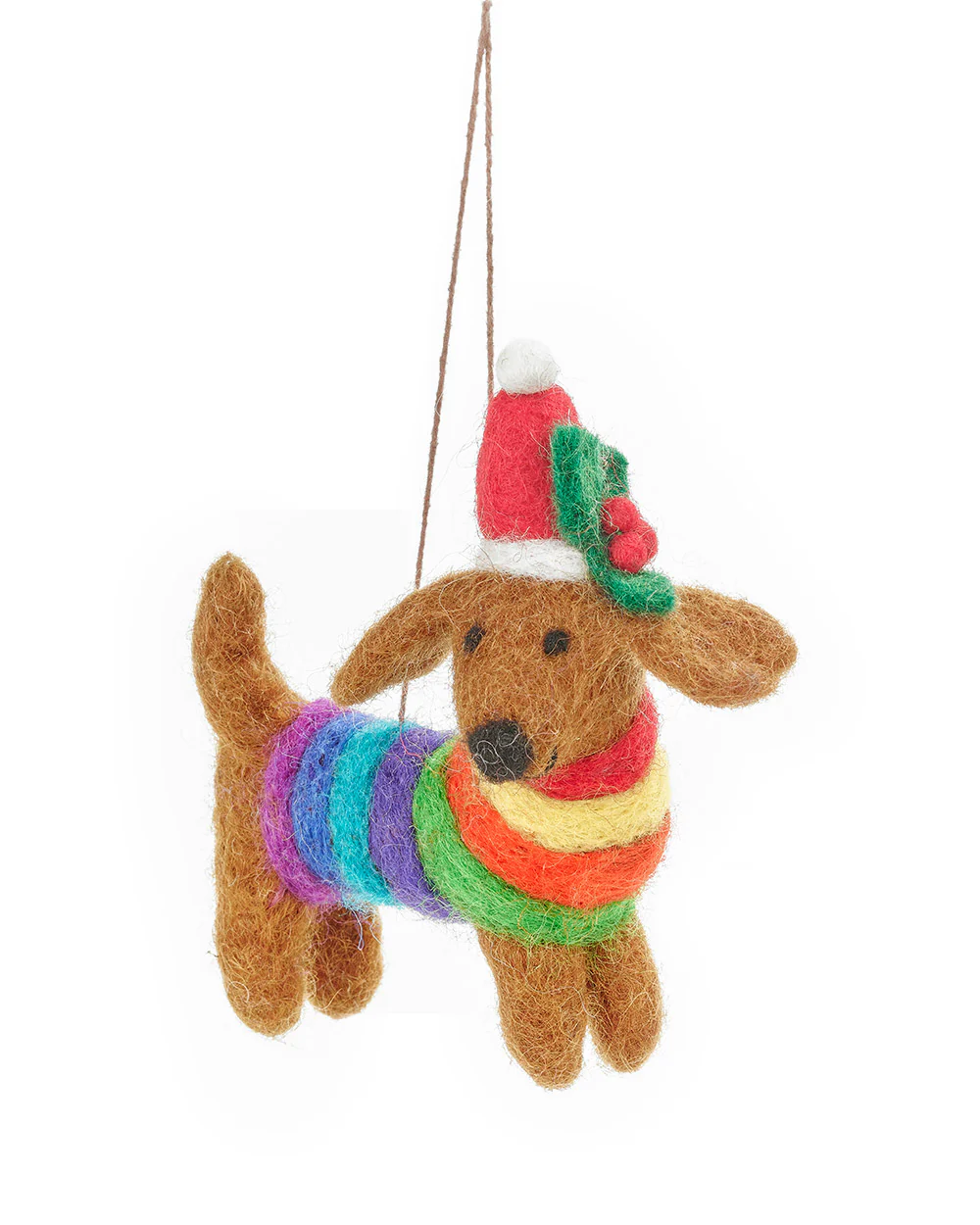 Handmade Felt Christmas Tree Decoration Sausage Dog - Image 3