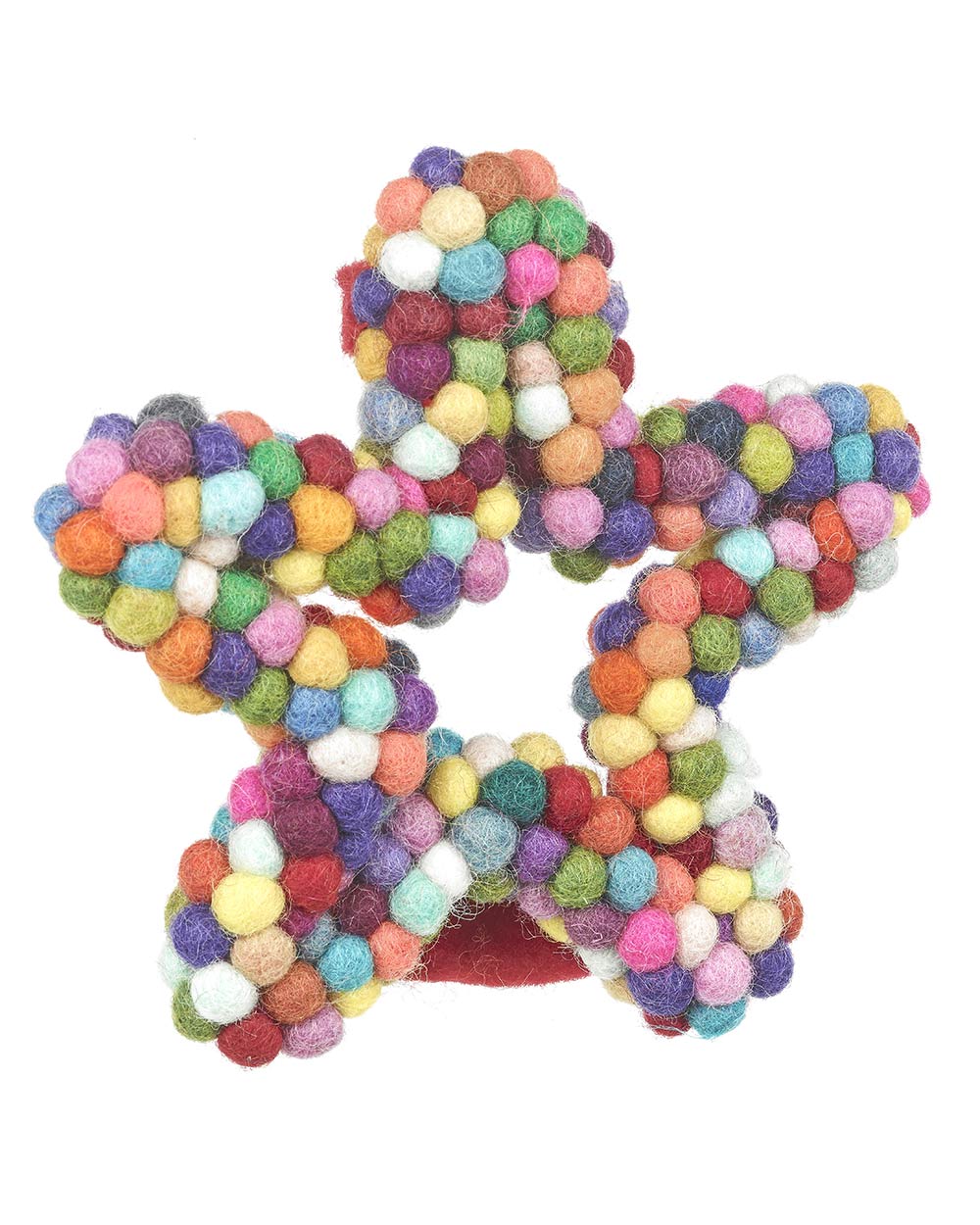 Christmas Tree Topper Pom Pom Handmade Star - Image 3