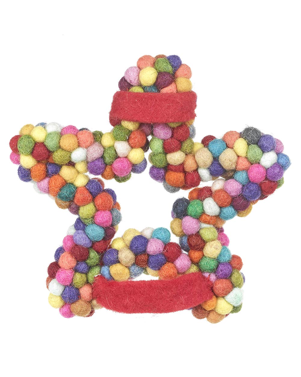 Christmas Tree Topper Pom Pom Handmade Star - Image 4