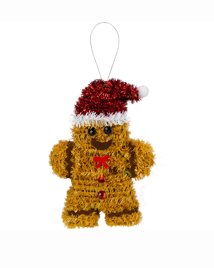 Christmas Trees Decoration Hanging Tinsel Gingerbread Man - Image 4