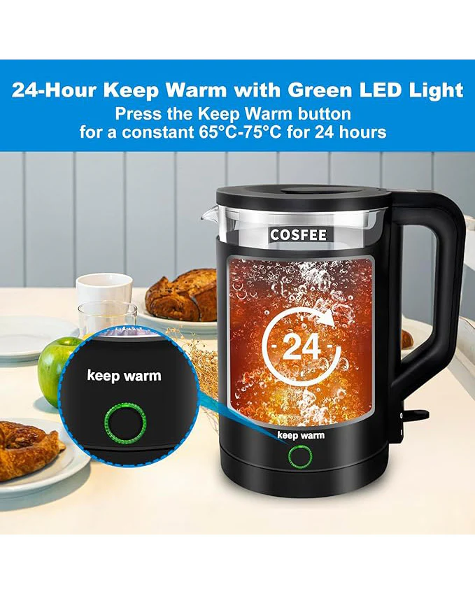 COSFEE Electric Kettle 1.7L, Fast Boil Auto Shut-Off Black - Image 7