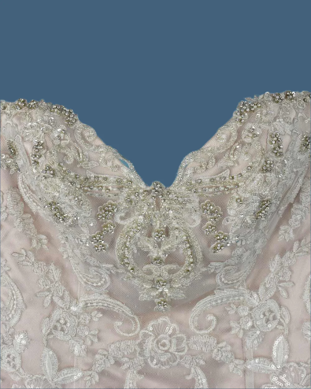 Cosmobella Blush Pink Fishtail Wedding Dress Size 12 - Image 5