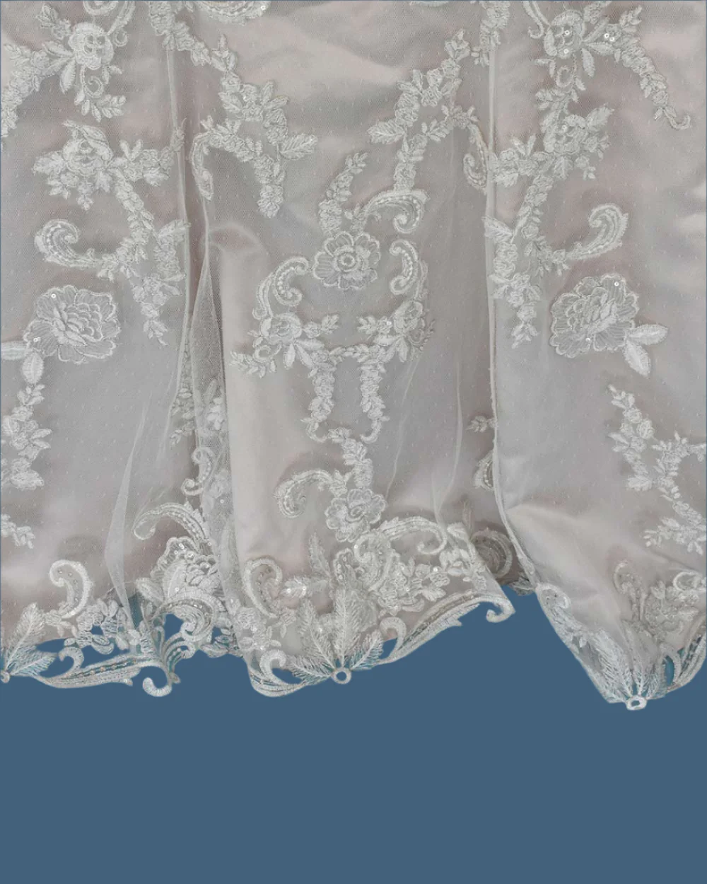 Cosmobella Blush Pink Fishtail Wedding Dress Size 12 - Image 8