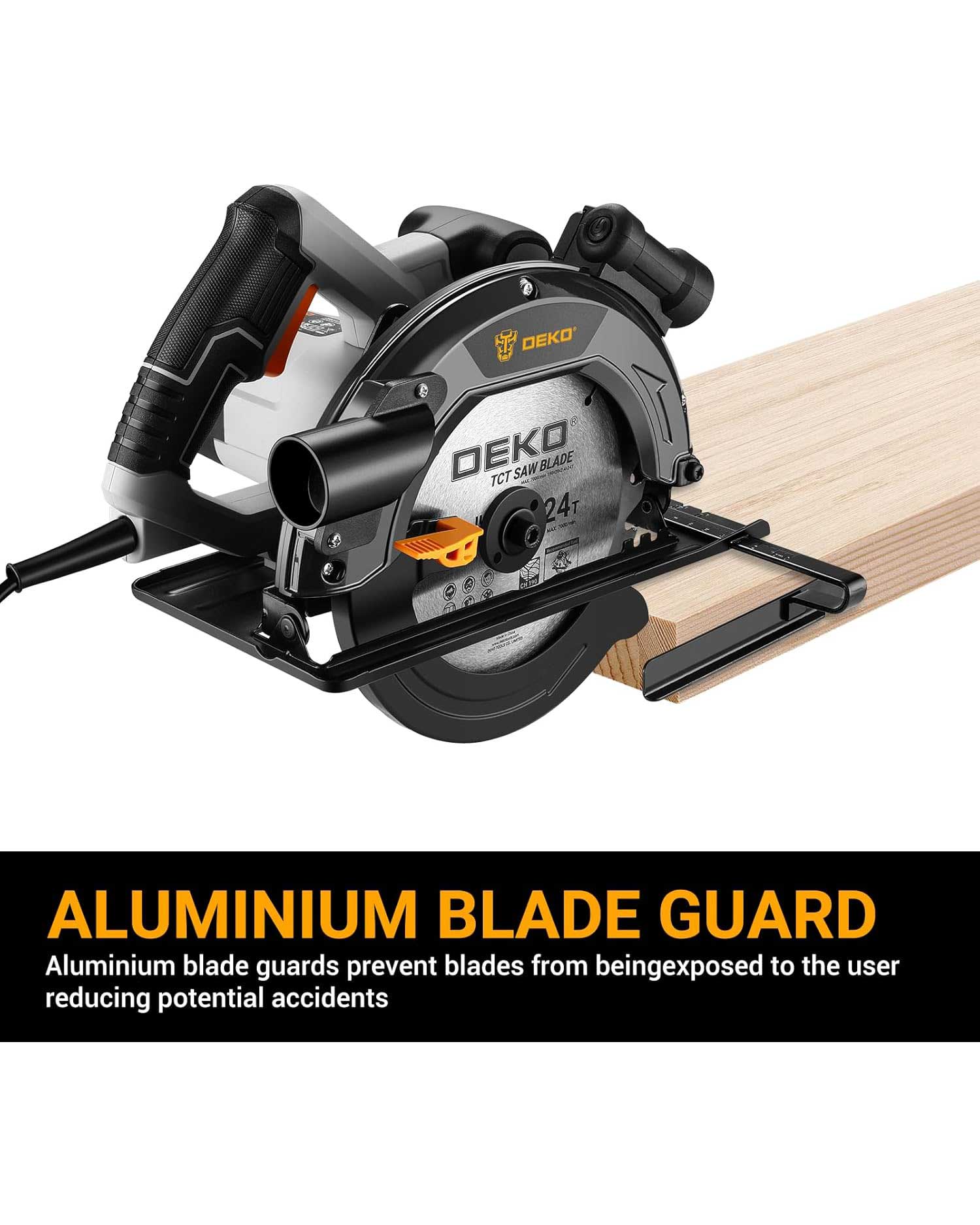 DEKOPRO Circular Saw 1200W 4800RPM 185mm 24T Blade - Image 6