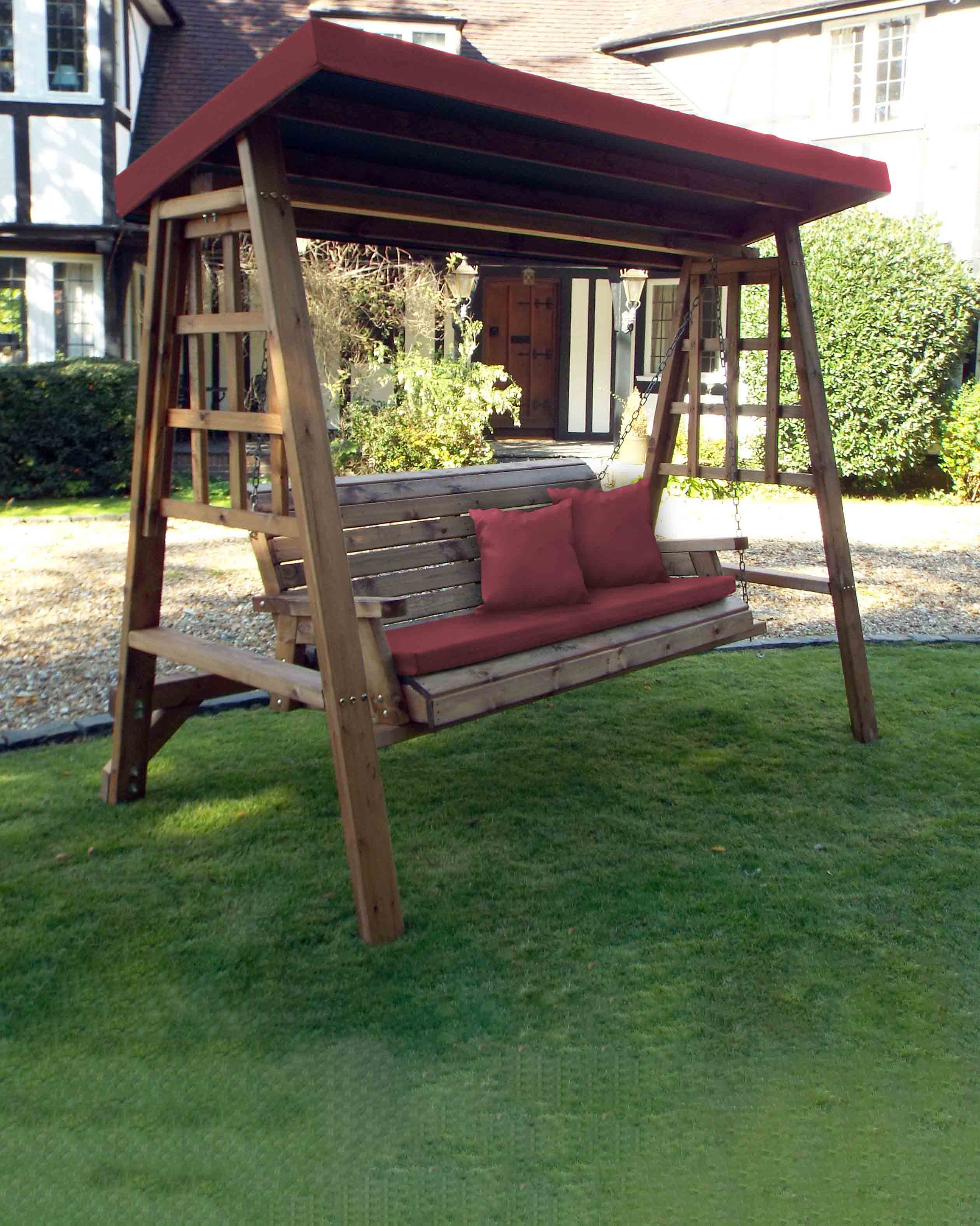 Charles Taylor Dorset Three Seat Swing Burgundy Accessories HB134B Set