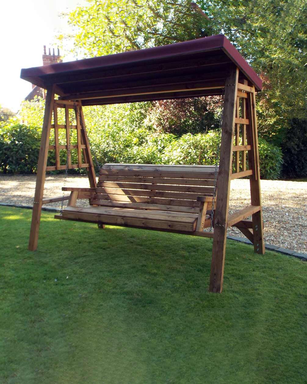 Charles Taylor Dorset Three Seat Swing Burgundy Accessories HB134B Set - Image 2